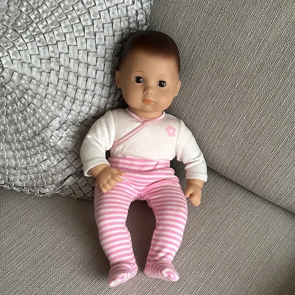 American Girl bitty baby Doll with White and Pink Outfit - Picture 1 of 11